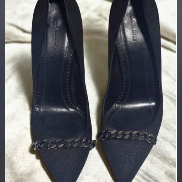 All Saints Shoes - All Saints Black Chain Accent Heels